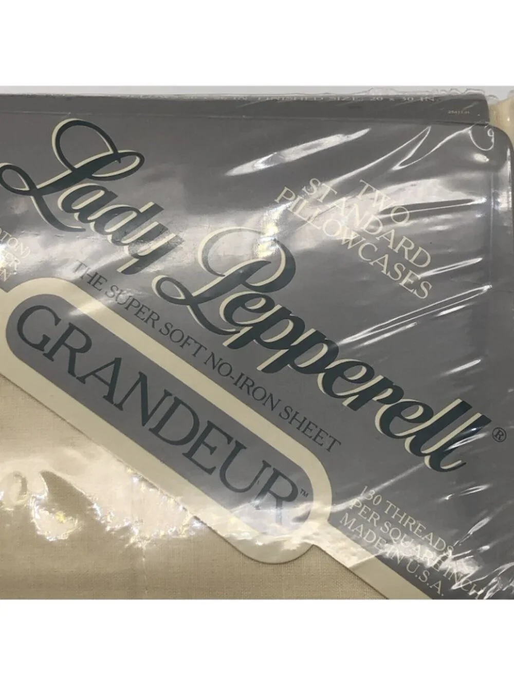 Vintage Lady Pepperell No Iron Standard Pillowcases cream cotton blend NOS